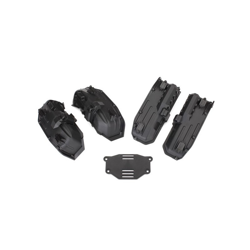 Fenders, inner (narrow), front & rear (2 each)/ rock light covers (8)/ battery plate/ screws set (4)