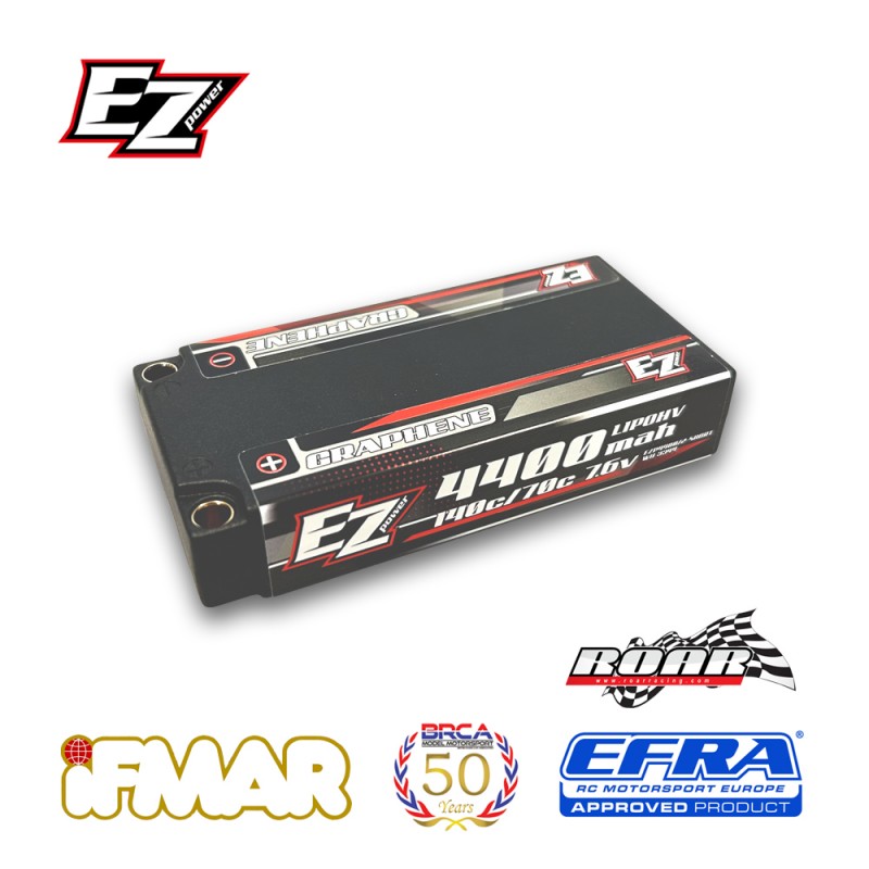 Ezpower Lipo Shorty 4400mah LCG 7,6v 2s 140/70c HV Graphene - 5mm