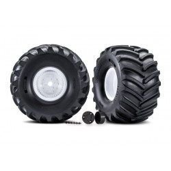 Traxxas 7689 White X-Monster Wheels w/ Terra Groove Tires (2)