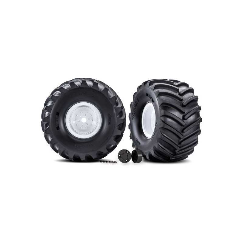 Traxxas 7689 Gomme Terra Groove su cerchi bianchi X-Monster