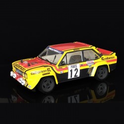 The Rally Legends Carrozzeria 131 Abarth trasparente con decals Calberson