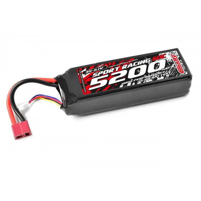 Team Corally Batteria Lipo Power Racing 60C - 5200mAh - 3S - 11,1V - T-Plug - Semi-Soft Case